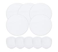 Wrtysully 5 Pcs Foldable Flying Disc Fans 9.8 Inch Sublimation Fans Polyester Black Edge Folding Fan Set with Bag for Party White