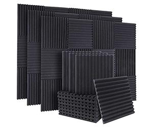 Wrtysully 50Pcs Acoustic Soundproof Foam Sound Absorbing Panels Sound Insulation Panels Wedge for Studio Walls Ceiling,1X12X12Inch