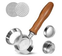 Wrtysully 51mm Bottomless Portafilter, Professional Espresso Portafilter with Filter Basket, Screen and Espresso Dosing Funnel, Fine Workmanship