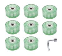 Wrtysully 8 Piece Glitter Light Up Roller Skate Wheels Luminous Skate Wheels with Bearings Installed 32 x 58 mm 78A,Green