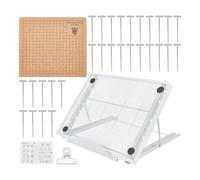 Wrtysully 8X8 Inches Lace Board Set Lace Boards And Pins With Adjustable Stand Lace Tools Supplies Knitting Craft Assistant Board