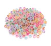 Wrtysully Acrylic Round Letter Beads Glow in the Dark Beads for Bracelets Jewelry Making DIY Craft
