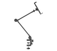 Wrtysully Adjustable Bed Tablet Holder Rotatable Long Arm Metal Desktop Tablet Bracket Mounts Clamp for 4.7-10.2" for Tablet Mechanical Arm Spiral Base