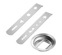 Wrtysully Biscuit Attachments, 8 Shapes Biscuit Attachment Stainless Steel for Meat Mincer with Connection Ring Pastry Attachment