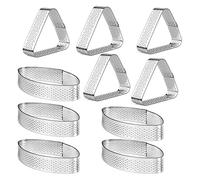 Wrtysully Boat Shape & Triple-Cornered Stainless Steel Tart Ring Tower Cake Mould Perforated Cake Mousse Ring