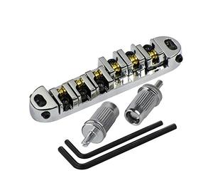 Wrtysully Chrome Metal Plated Roller Saddle Tune-O- Bridge for Style Electric Guitar Replacement