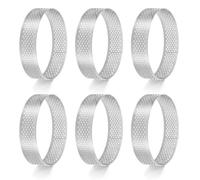 Wrtysully Circular Stainless Steel Porous Tart Ring Bottom Tower Pie Cake Mould Baking ToolsHeat- Perforated Cake Mousse Ring, 8cm