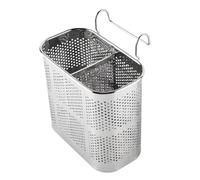 Wrtysully Close-Hole Double-Cell Chopsticks Stainless Steel Square Double-Cell Chopsticks Drain Multifunctional Chopsticks Cage