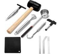 Wrtysully Coconut Opener Tool Set,Safe Easy to Open Young Coconut Tool, Food Grade Stainless Steel CocoNut Opener Kit Easy Install
