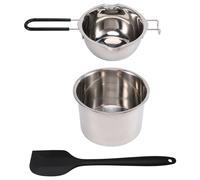 Wrtysully Double Boiler Pot Set Stainless Steel Melting Pot with Silicone Spatula for Melting Chocolate,Soap,Wax,Candle Making