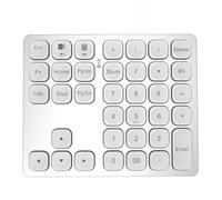 Wrtysully Dual Bluetooth Numeric Keyboard Rechargeable Wireless Numpad for PC Laptop Slinet Digital Keyboard-Silver Easy Install