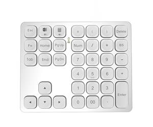 Wrtysully Dual Bluetooth Numeric Keyboard Rechargeable Wireless Numpad for PC Laptop Slinet Digital Keyboard-Silver Easy Install