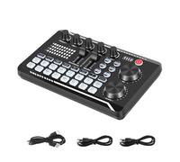 Wrtysully F998 Sound Card Microphone Sound Audio Interface Mixer Sound Card Mixing Console Amplifier for Phone PC