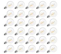 Wrtysully G40 Led Replacement Light Bulbs, E12 Screw Base Shatterproof Globe Bulbs for Outdoor String Lights, Warm White, 30Pack