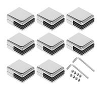 Wrtysully Glass Clamp 8-10mm 8PCS Stainless Steel 304 Glass Clamps Adjustable Glass Bracket Flat Back for Balustrade Staircase