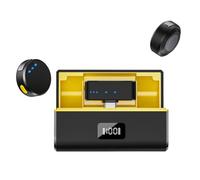 Wrtysully Lavalier Wireless Microphone Noise Reduction with Charging Box Magnetic Lapel Microphone Audio Video Recording Mic,A