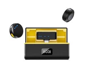 Wrtysully Lavalier Wireless Microphone Noise Reduction with Charging Box Magnetic Lapel Microphone Audio Video Recording Mic,A