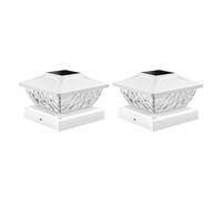 Wrtysully Outdoor Fence Post Cap Light Warm White and Cool White Lighting Wateproof Villa Column Lamp Solar LED Pillar Light B