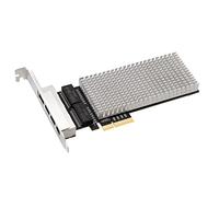 Wrtysully PClE X4 Network Card I225 2.5G Gigabit Network Card 4 Port RJ45 Ethernet Card Adapter Desktop Network Card