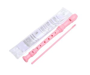 Wrtysully Pink-8 Holes Soprano Recorder Set with Cleaning Rod, German Style C Key Recorder Set Kit for Kids Beginners Students