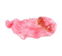 Wrtysully Pink Wig with Bangs Long Wavy Wig with Air Bangs Silky Full Heat Wig Hair Replacement Natural Looking Wig