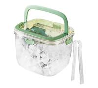 Wrtysully Portable Ice Bucket for Freezer with Lid & Ice Tong for Outdoor Camping, Clear Refrigerator Storage Bin