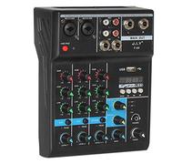 Wrtysully Professional 4 Channel Bluetooth Mixer Audio Mixing DJ Console with Reverb Effect for Home Karaoke USB Live Stage KTV