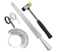 Wrtysully Ring Size Measuring Tool Set, Metal Mandrel Ring Sizer Finger Size Rod Wire Wrap Ring Tool Jewelry Making Kit