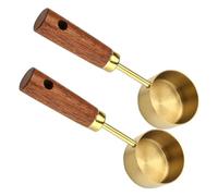 Wrtysully Stainless Steel Coffee Scoop for Ground Coffee, 15ml Coffee Measuring Scoop with Woodle Handle Coffee Spoons Easy to Use -A