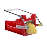 Wrtysully Stainless Steel French Fry Cutter Potato Vegetable Cutters 2 Blades, Red