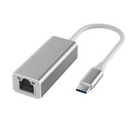 Wrtysully Type-C to Ethernet Adapter Type-C to RJ45 Interface Converter for All Kinds of Laptops Silver