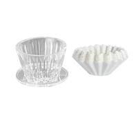 Wrtysully Wave Coffee Dripper Pour over Coffee Filter Cups Hand-Poured Cake Shaped Origami Filter Cup W/50Pcs Filter Paper