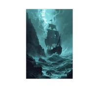 WRTYVE Pirate Ghost Ship Poster Canvas Poster for Home Decor Gift | Unframe-style, Multiple sizes, Multiple frame styles, Wall Art, Decor Print, Dorm Room Decor