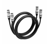 Wrugste XLR Cable, Premium Balanced XLR Microphone Cable, 3-Pin XLR Male to Female Speaker Microphone Cable for Studio Recording and Live Production (2 m, Pack of 2)