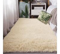 WRUIJIO Area Rugs for Bedroom 100 x 200 cm Anti Slip Large Rug for Living Room Luxury Decorative for Living Room, Bedroom, Dining and Home Office, Cream Color