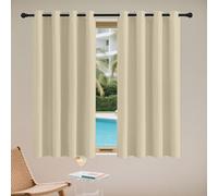 WRUIJIO Blackout Curtains for Bedroom 122 x 290 cm Soft Thermal Insulated Black Out Thermal Curtains for Windows for Bedroom, Kitchen, Nursery, Cream Color