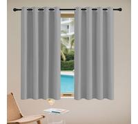 WRUIJIO Blackout Curtains for Bedroom 138 x 120 cm Soft Thermal Insulated Black Out Thermal Curtains for Windows for Bedroom, Kitchen, Nursery, Light Grey