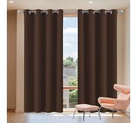 WRUIJIO Blackout Curtains for Living Room 154 x 161 cm Thermal Insulated Soundproof Sound Insulated Curtain for Window Home Fashion Decor, Brown