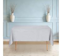 WRUIJIO Rectangular Tablecloth 60 x 110 cm Water Resistant Polyester Outdoor Table Cloth Washable Fabric for Parties, Weddings and Festivals, Light Grey