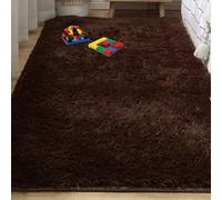 WRUIJIO Shaggy Rug 60 x 80 cm Fluffy, Non Slip Large Area Rug Hallway Kitchen Luxury Decorative for Kids Girls and Boys, Nursery Room, Brown