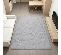 WRUIJIO Shaggy Rug Touch Thick 240x240cm Light Grey | Shaggy Soft Rug Fluffy Easy To Clean, Many Different Sizes For Living Room, Bedroom, Dining Room, Entryway