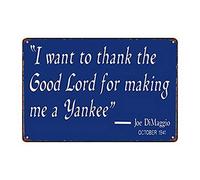 Wrushf 8x12 inches Thanks The Lord for Making Me Yankee Retro Metal Tin Sign Vintage Aluminum Sign for Home Coffee Wall Decor