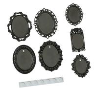 WRWIZDR Creative Hollow Frame 7PCS Decorative Accessories for Doll, Black | 7PCS Metal Hollow Frame Miniature Furniture for 1 / 12 Doll House Scene Project and Customizable Scene Display