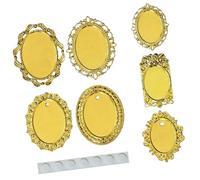 WRWIZDR Creative Hollow Frame 7PCS Decorative Accessories for Doll, Gold | 7PCS Metal Hollow Frame Miniature Furniture for 1 / 12 Doll House Scene Project and Customizable Scene Display