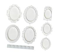 WRWIZDR Creative Hollow Frame 7PCS Decorative Accessories for Doll, White | 7PCS Metal Hollow Frame Miniature Furniture for 1 / 12 Doll House Scene Project and Customizable Scene Display