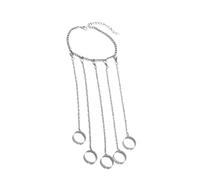 WRWIZDR Five-Loop Hand Chain with Connected Finger | Five Connecting Chains Across the Hand, Open At the Fingertips, Lobster Clasp with an Extension-Chain