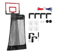 WRWIZDR Hoop Laundry Hamper with Long Mesh Collection Bag | Open Hoop Laundry Entry, Long Mesh Collection Bag for Clothes, Red and Black Design with a Clear Acrylic Backboard