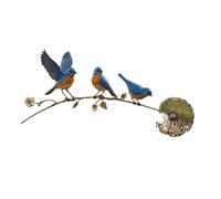 WRWIZDR Iron Animal Garden Decor Curved Branch Yard, Bluebird | Nature Inspired Figurine Accent for Outdoor Planter Flower Bed Patio Porch