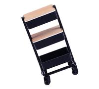 WRWIZDR Kitchen Cart Pushcart Miniature Storage Cart Model, Black | 1 / 12 Scale Dollhouses Dining Room Decorations Miniature Pretend Play Accessories for Teenager Girls