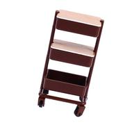 WRWIZDR Kitchen Cart Pushcart Miniature Storage Cart Model, Brown | 1 / 12 Scale Dollhouses Dining Room Decorations Miniature Pretend Play Accessories for Teenager Girls